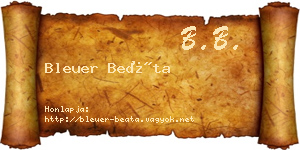 Bleuer Beáta névjegykártya