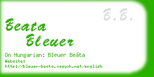 beata bleuer business card
