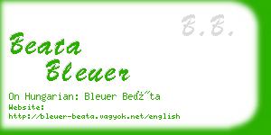 beata bleuer business card